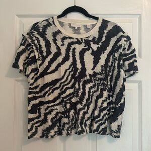 Ted Baker Animal Print T-Shirt with Shoulder Detail